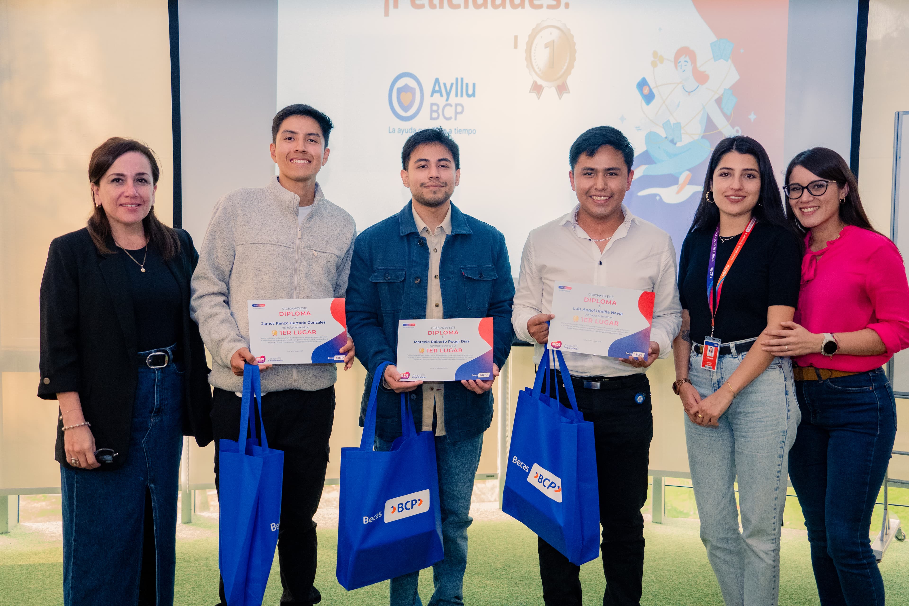 Our winning team with the BCP Hackathon organizing team