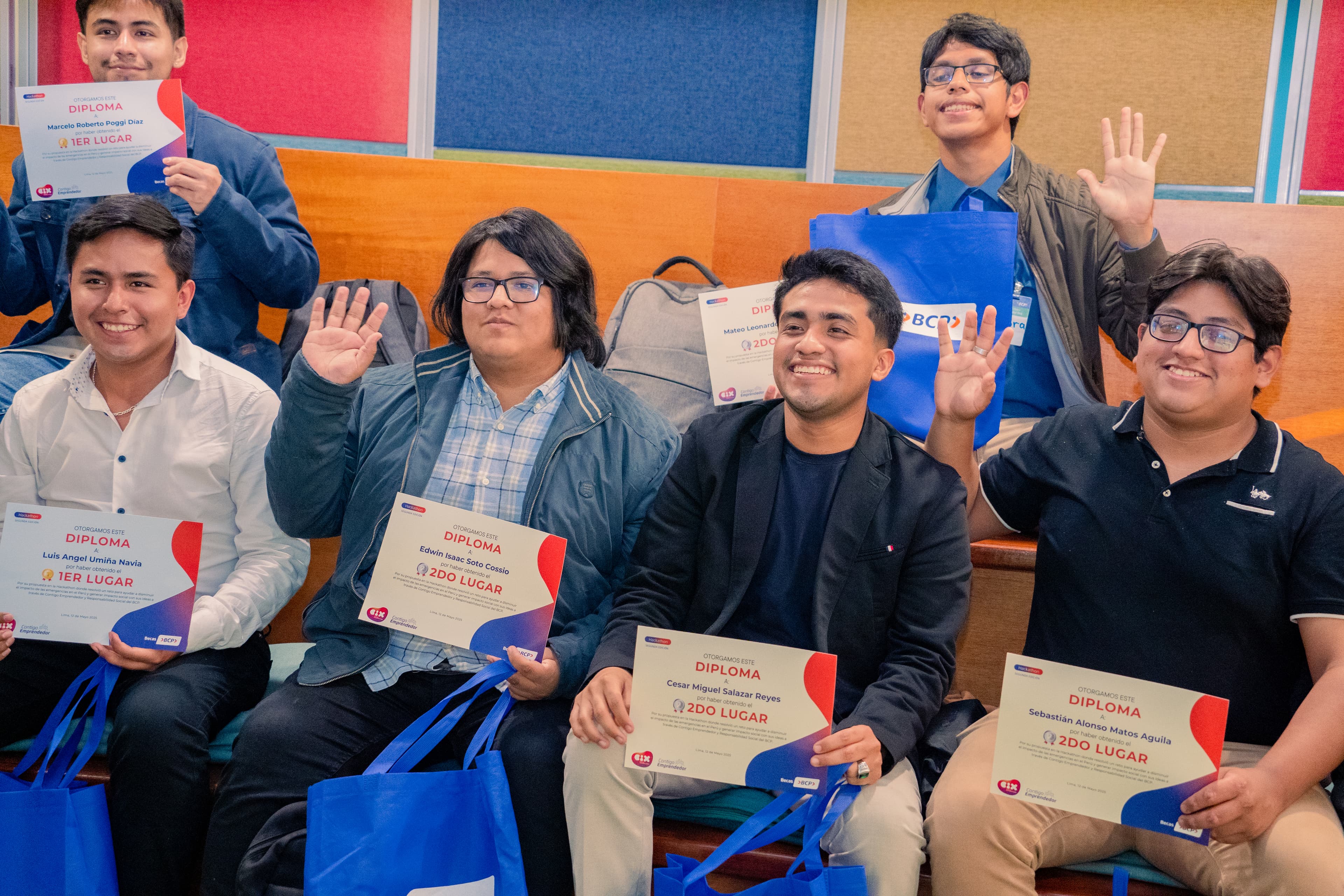 Group photo with all finalist teams from BCP Hackathon